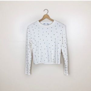 Zara studded long sleeve top